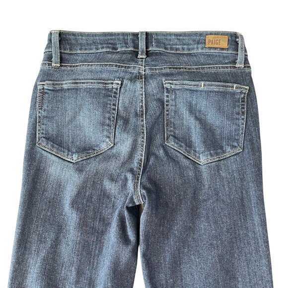 Paige Hoxton Ankle Jeans Womens Size 27 Stretch Mid Rise Denim Dark Wash Blue - Picture 3 of 12